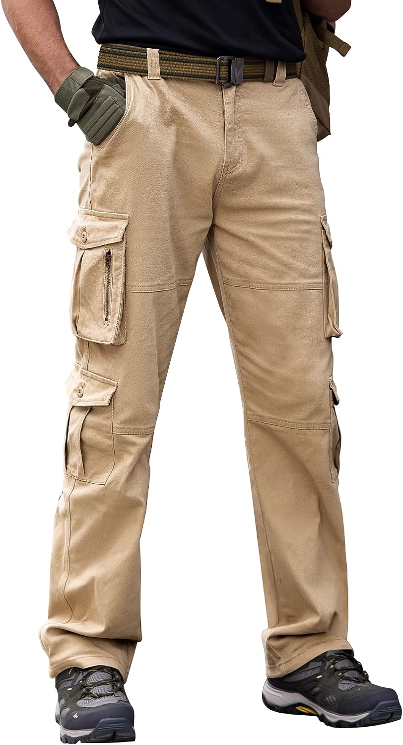Detalle de Breampot Herren Cargohose aus Baumwollmix – Baggy Baggy Chino Cargo für Freizeit, Arbeit & Outdoor