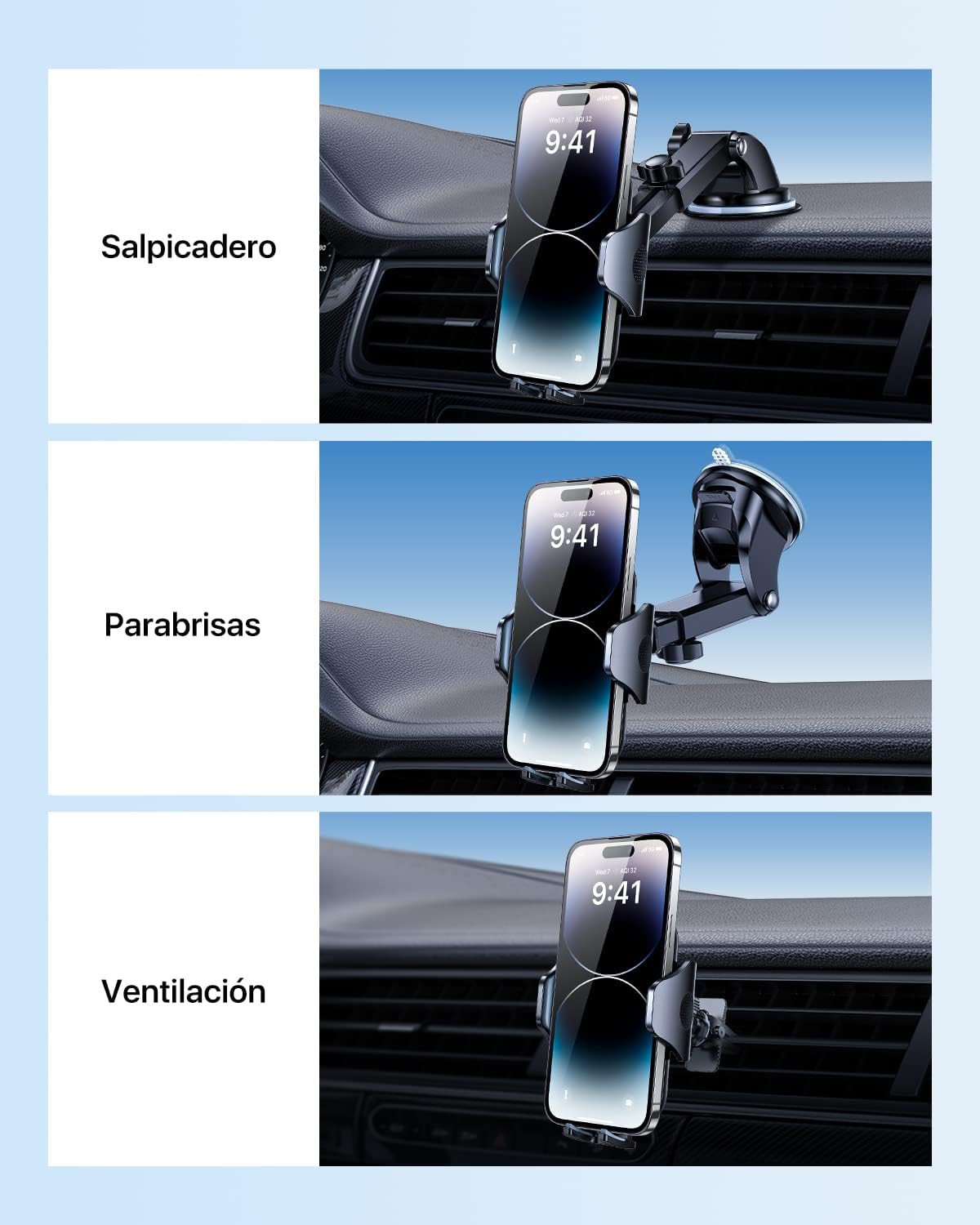 Thumbnail 1 de andobil Soporte Móvil Coche 3 en 1 con Ventosa