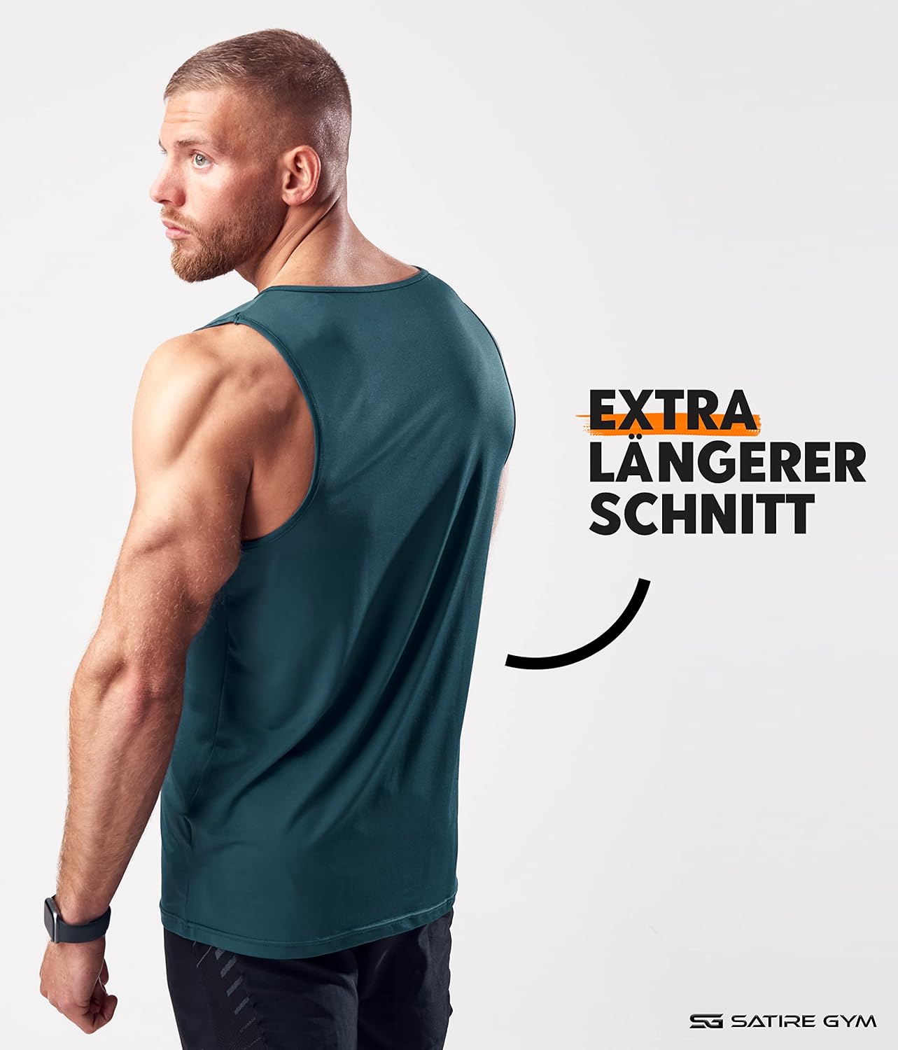 Detalle de Satire Gym Canottiera Palestra Uomo – Stringer in Vari Colori e Dimensioni