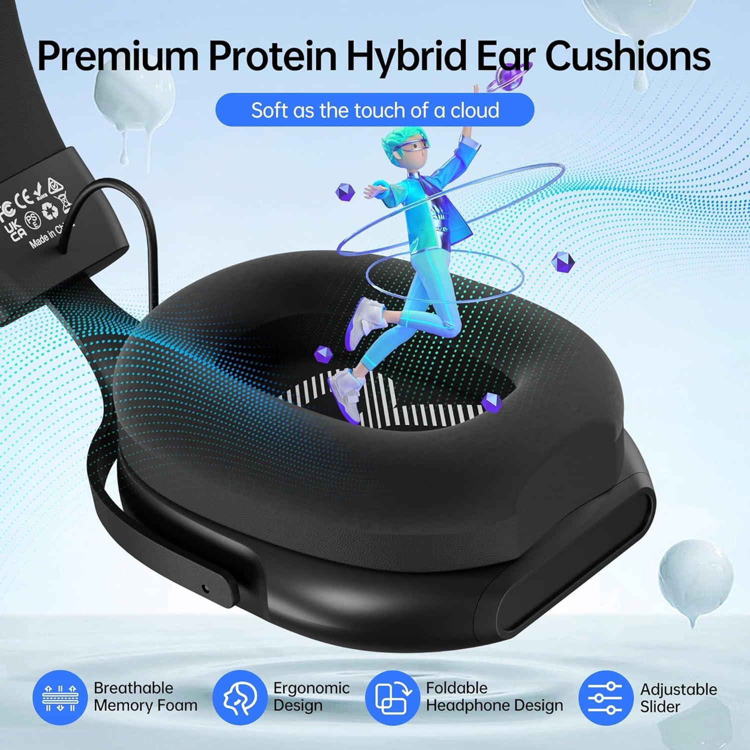 Thumbnail 2 de CASLSI K80 Gaming Headsets with Mic (7.1 Surround, Noise-Cancelling Mic, 3.5mm)