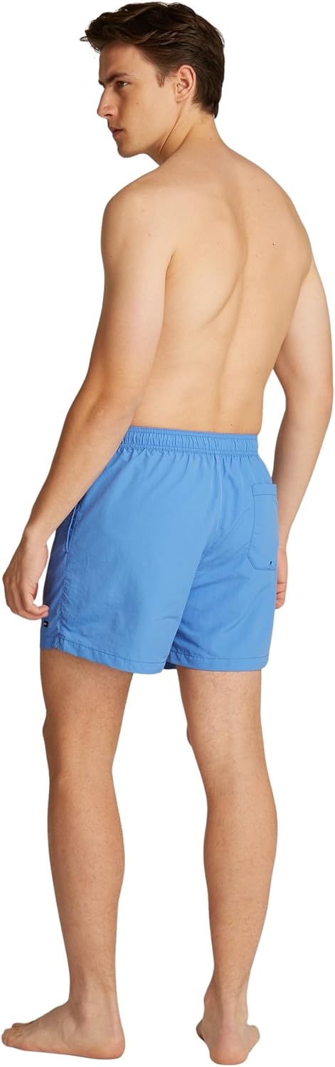 Detalle de Tommy Hilfiger Herren Badeshorts Medium Drawstring mit Logo – zeitloser Komfort am Strand