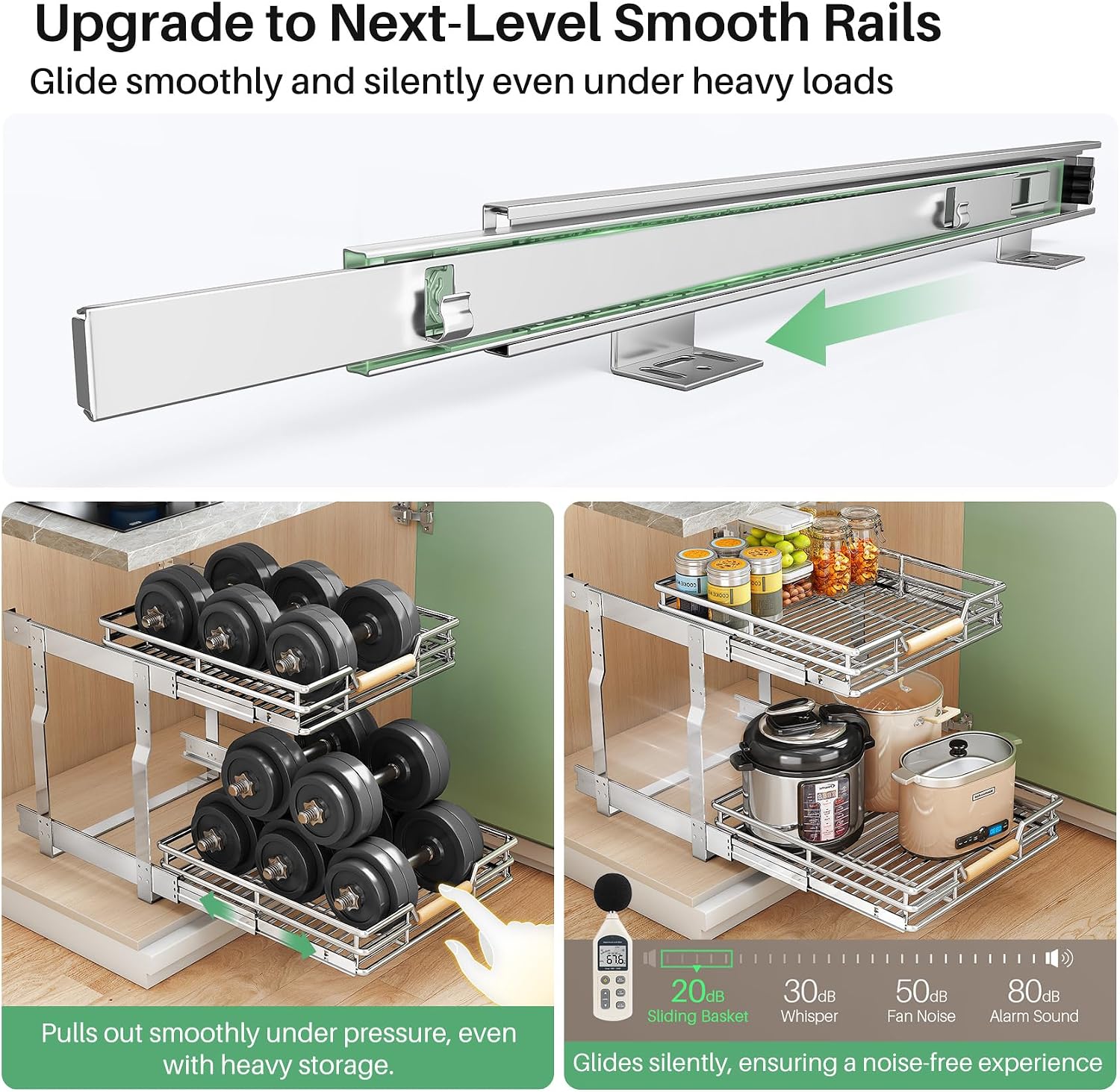 Thumbnail 2 de Pull Out Cabinet Organizer 2-Tier 23W x 21D