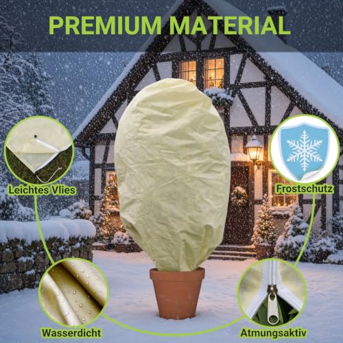 Thumbnail 4 de AKSBTEC Winterschutzhauben, 2 Stück, 120 × 180 cm, 85 g/m² mit Reißverschluss