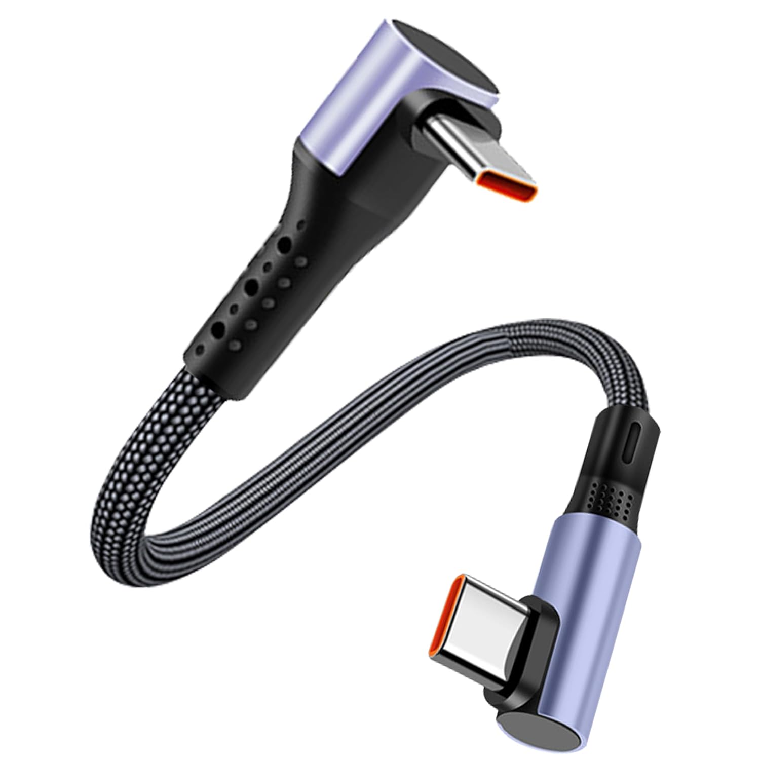 Detalle de MISYNLON USB-C Kabel 90° - 15 cm kurzes, rechtwinkliges Ladekabel mit 6A, CarPlay-Kompatibilität