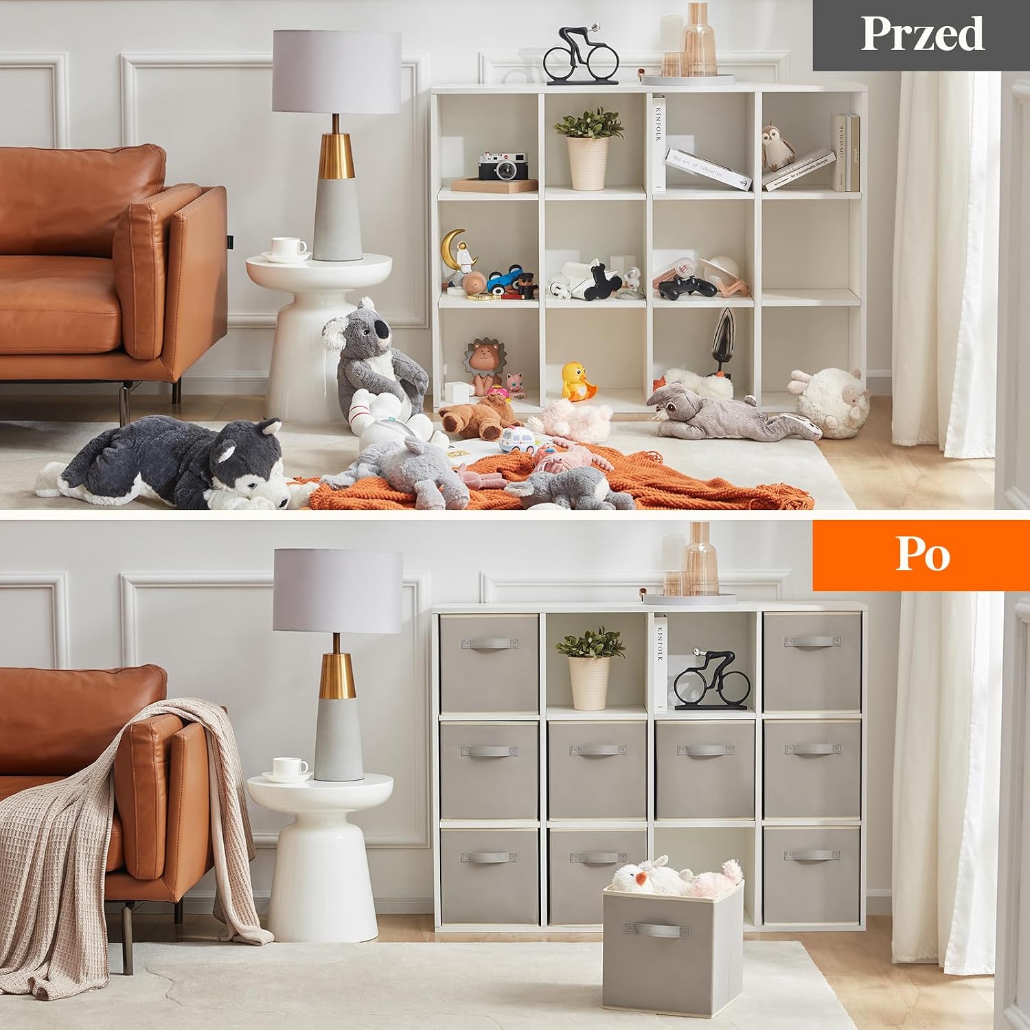 Detalle 2 de Lifewit 23091 – 10 składanych koszy do przechowywania, jasnoszare