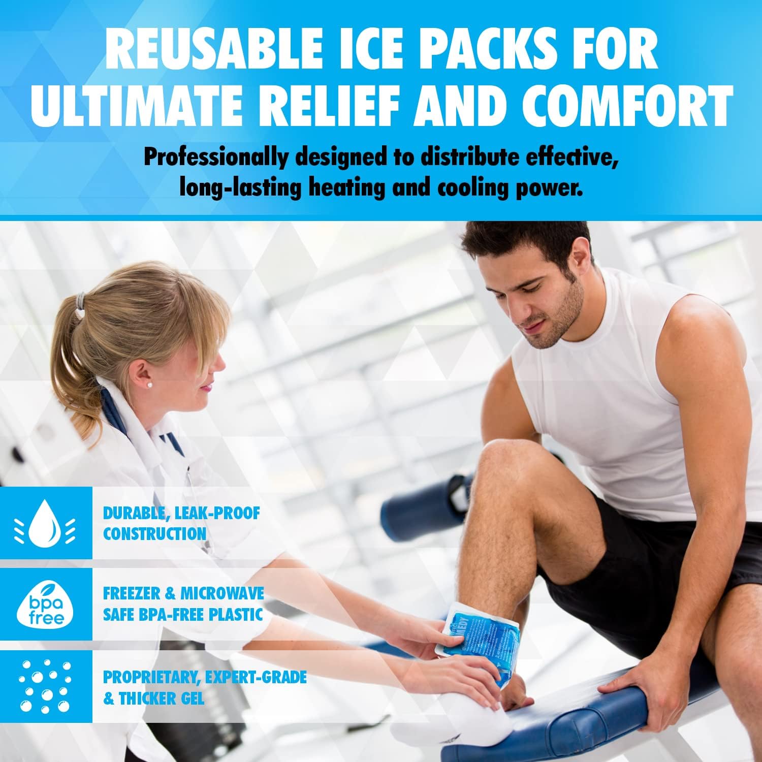Thumbnail 1 de Perfect Remedy Hot & Cold Gel Ice Pack (2 Pack) – Reusable Large Injury Compress for Pain Relief
