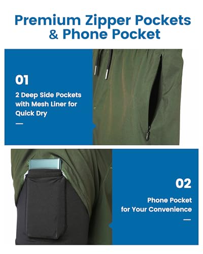 Detalle de maamgic Mens Swimming Shorts 2-in-1 Quick Dry with Compression Liner