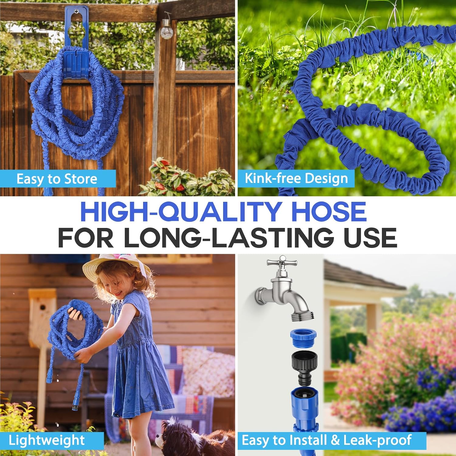 Detalle 2 de 100FT Expandable Garden Hose with 8-Function Spray Gun