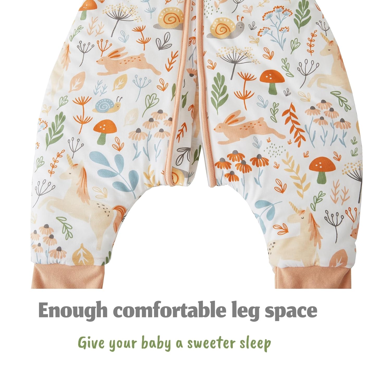 Detalle de Chilsuessy Baby Schlafsack mit Füßen 3,5 Tog aus Soft-Baumwolle (Einhorn Rosa), 90 cm für 95–105 cm Körpergröße