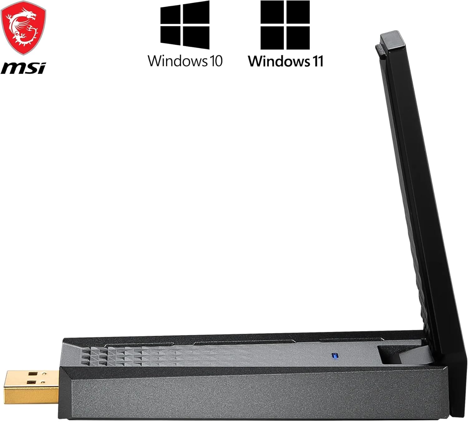Thumbnail 4 de MSI AX1800 : adaptateur Wi‑Fi 6 USB double bande (USB 3.2 Gen 1) avec antenne ajustable