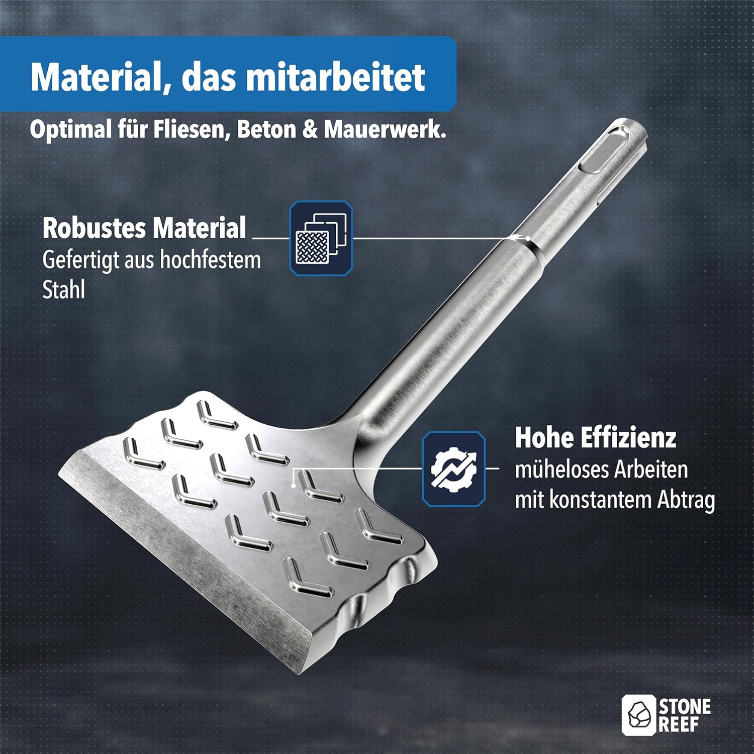 Thumbnail 4 de Fliesenmeißel SDS-Plus [165x75mm] 28° abgewinkelt Breitmeißel – geeignet für Fliesenentfernung