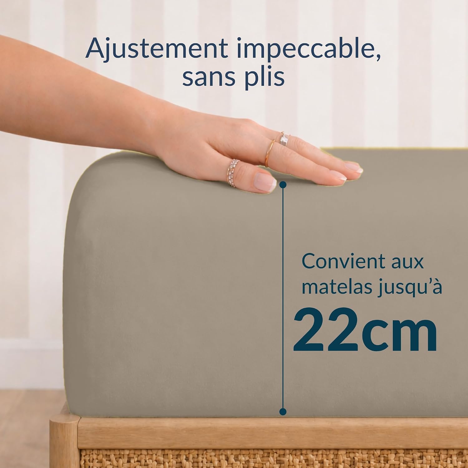 Thumbnail 2 de Twinzen Drap Housse 140x190 / 200cm avec bonnet 25cm, Lin certifié Oeko-Tex – Confort et ajustement solides