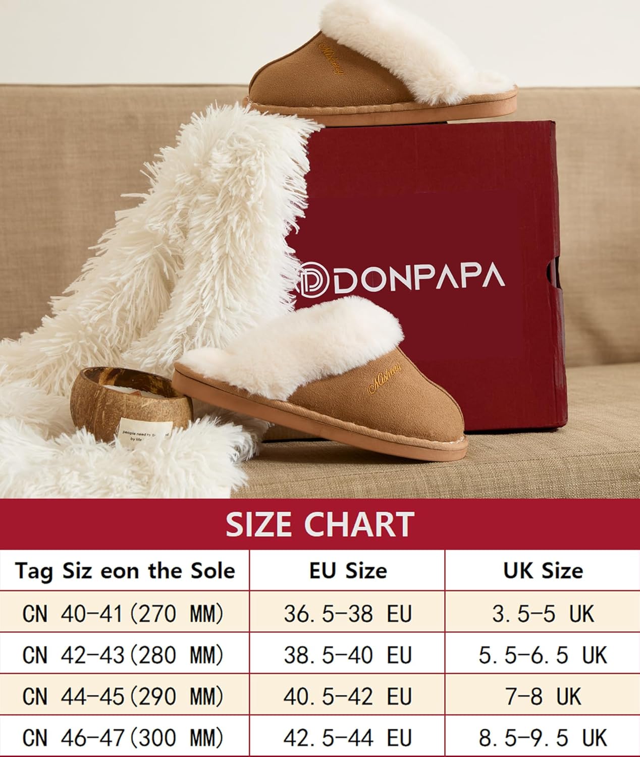Thumbnail 5 de Donpapa Hausschuhe Damen Herren Winter Memory Foam Slippers