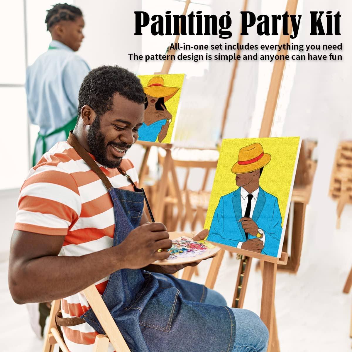 Detalle 1 de VOCHIC Couples Paint Party Kits 8x10 🎨