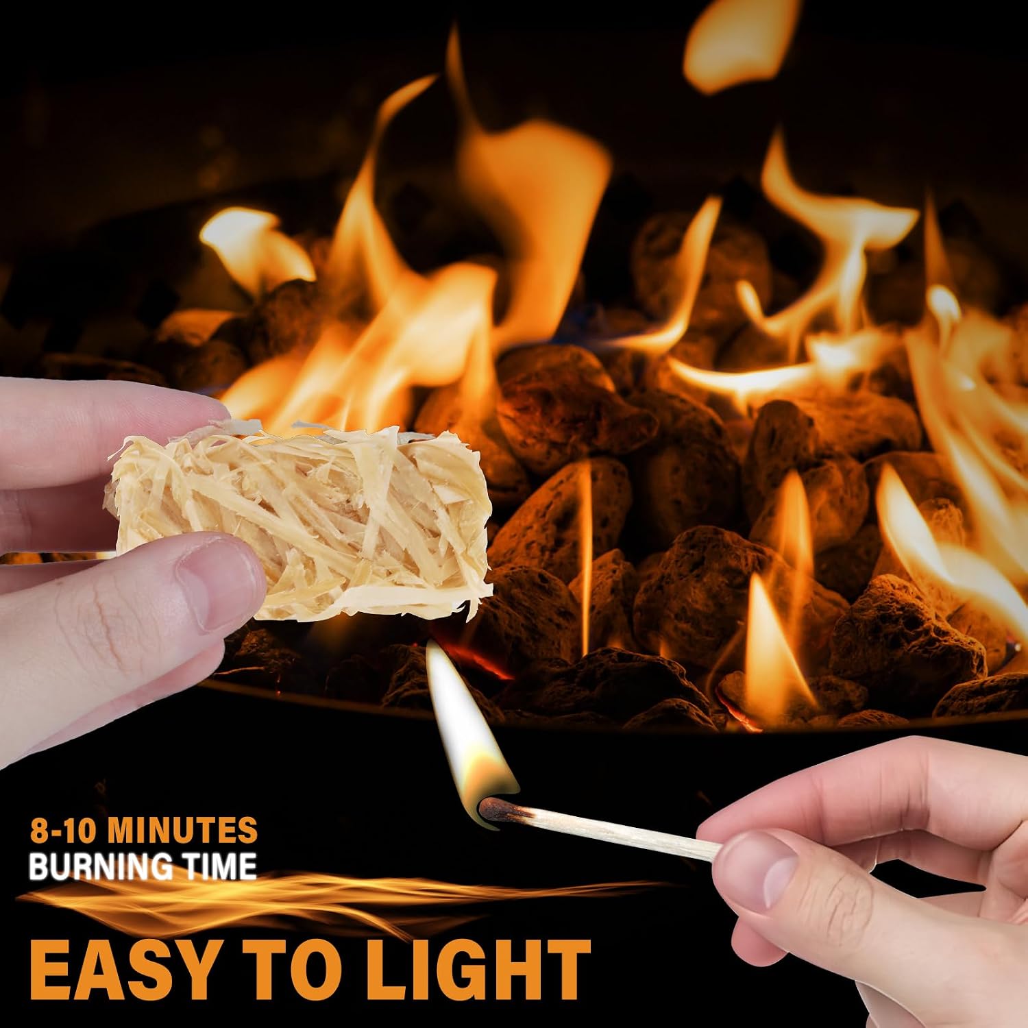 Detalle de HGD 256 Natural Wood Fire Starters, 256 Count, Waterproof and Odorless