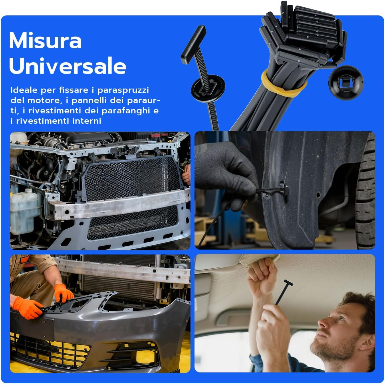 Detalle 2 de Tolesum Fascette in plastica universali in nylon/PP, 200 pezzi per fissaggi e auto