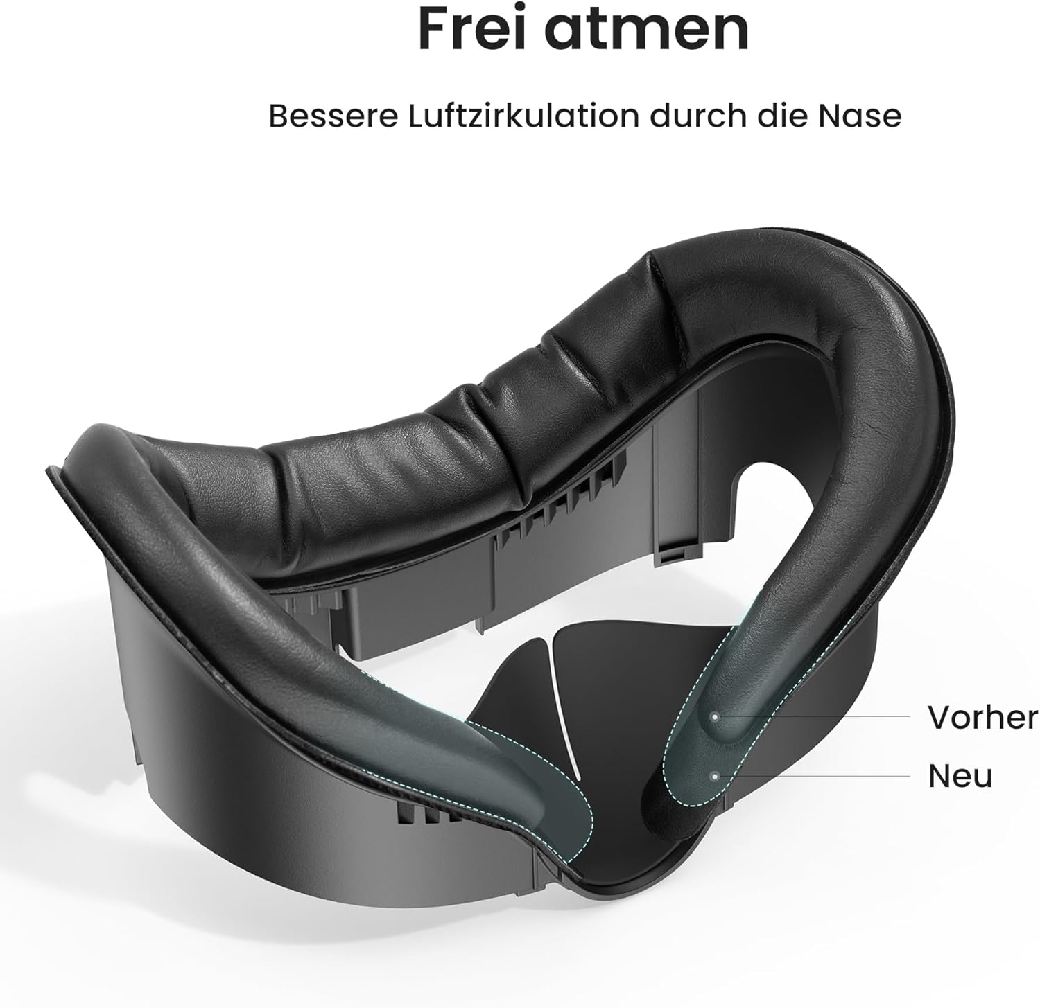 Detalle de KIWI design V3 Face Cover Pad – Facial Interface (2er-Set) für Meta Quest 3, kompatibel mit Kabelloser Ladestation