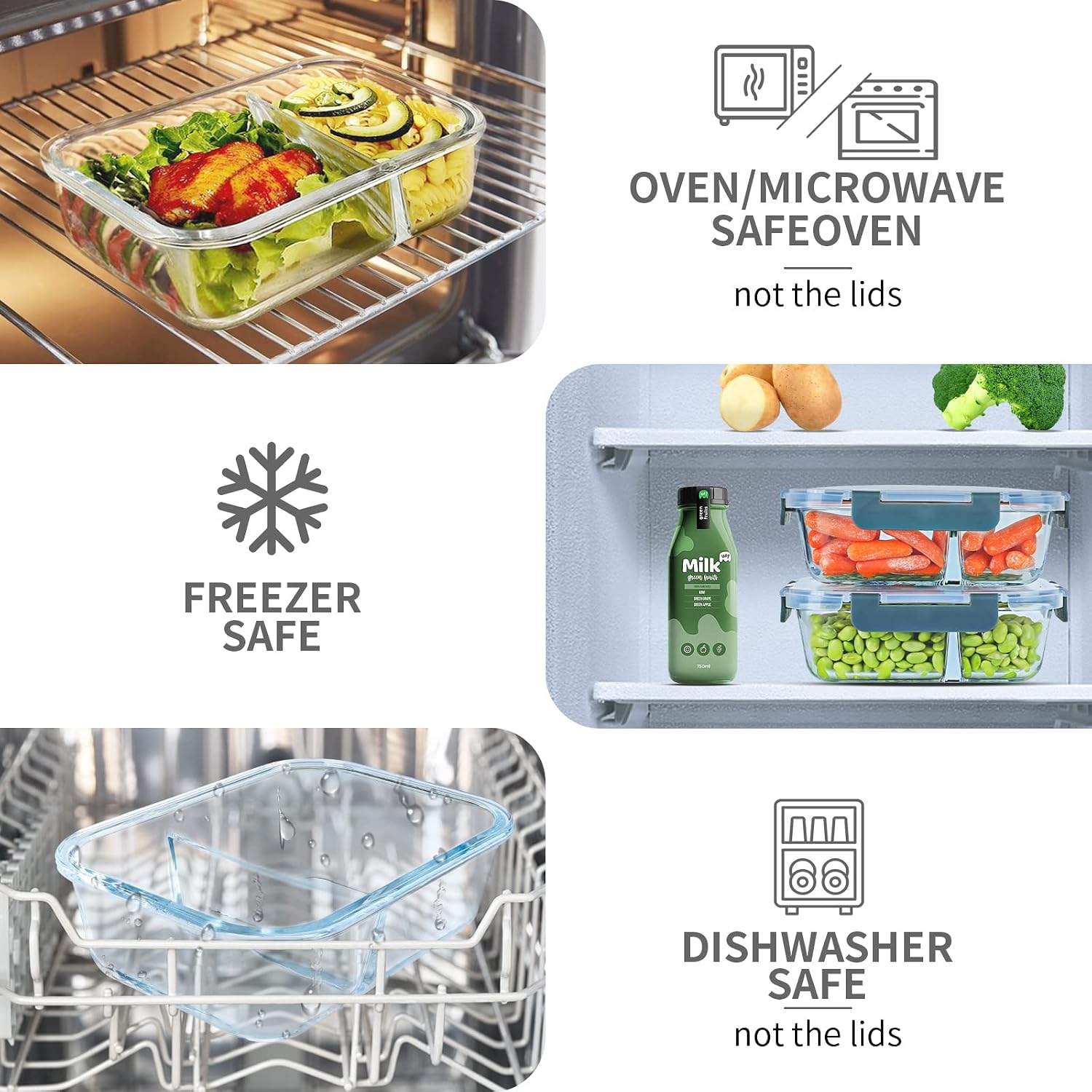Detalle de KOMUEE 30oz Meal Prep Containers 🍱