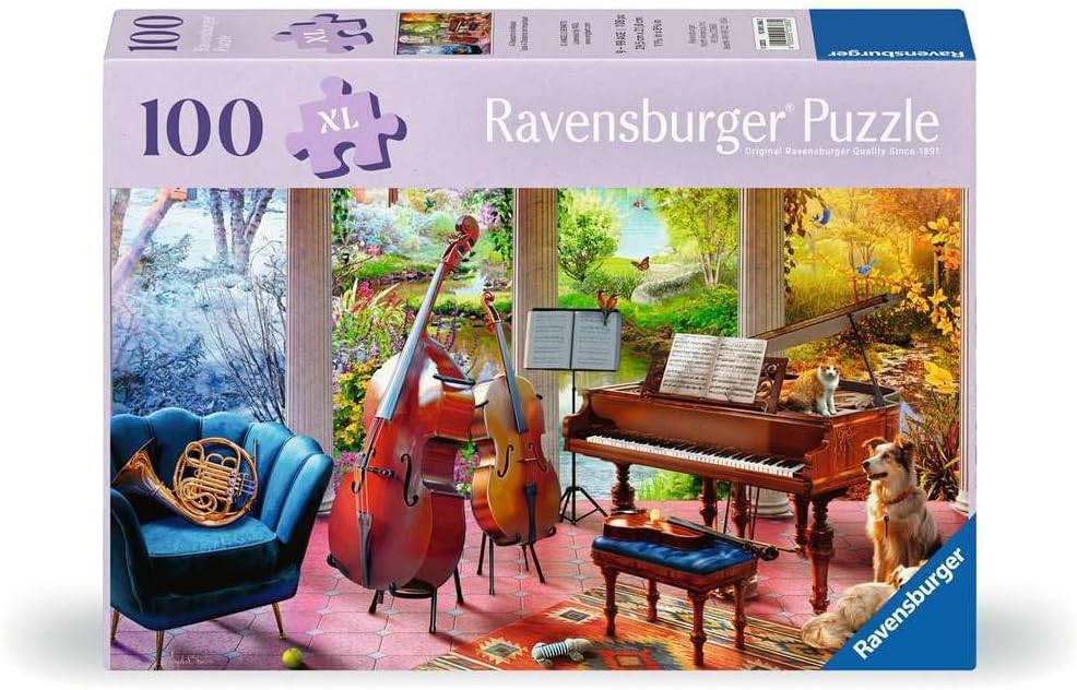 Detalle de Ravensburger Feel Well & Puzzle & Board – 4 Seasons in Music, 100-piece puzzle for adults and kids aged 9+