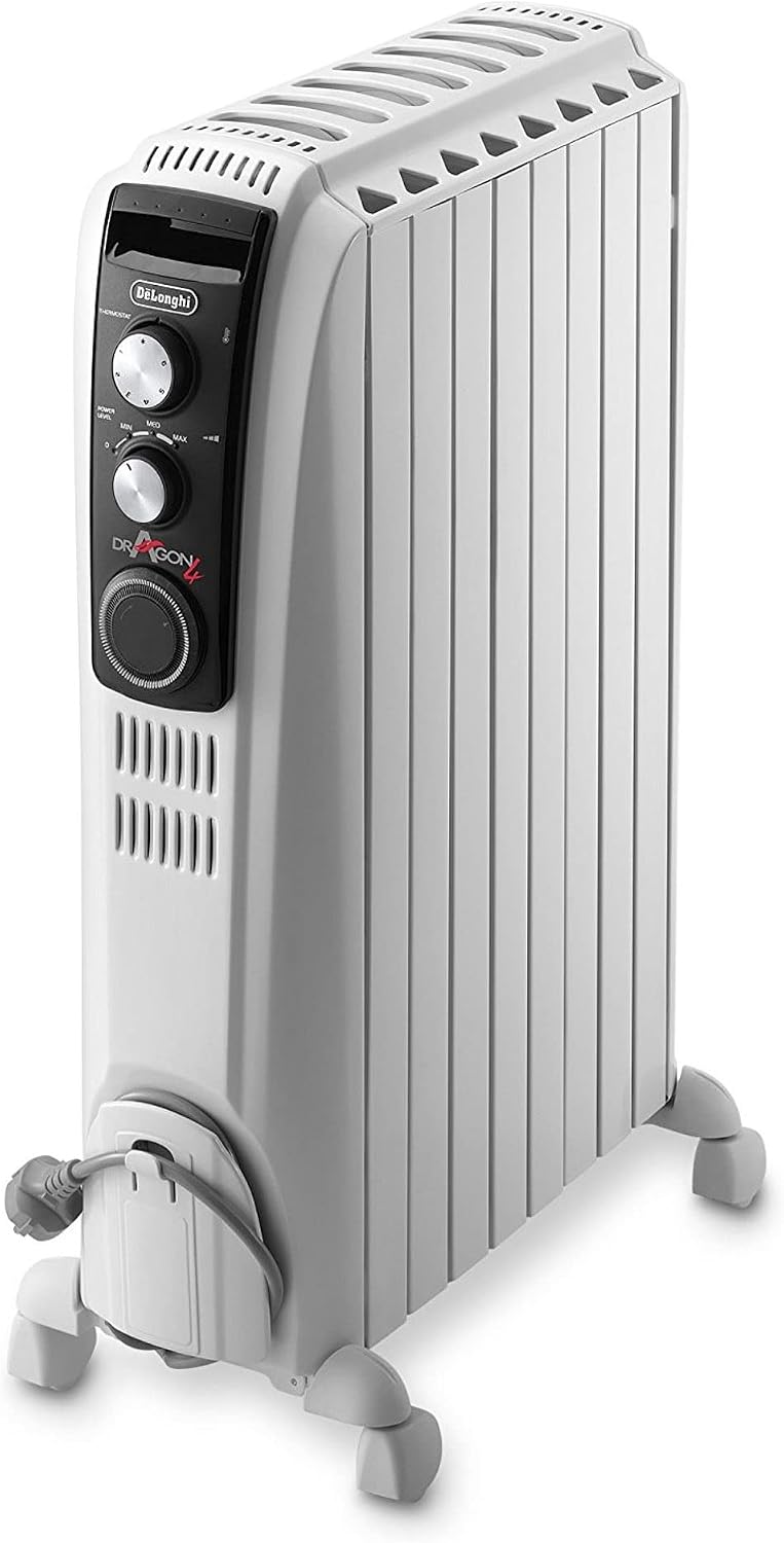 Detalle 2 de De'Longhi Dragon 4 TRD40820T Oil Filled Radiator (White)