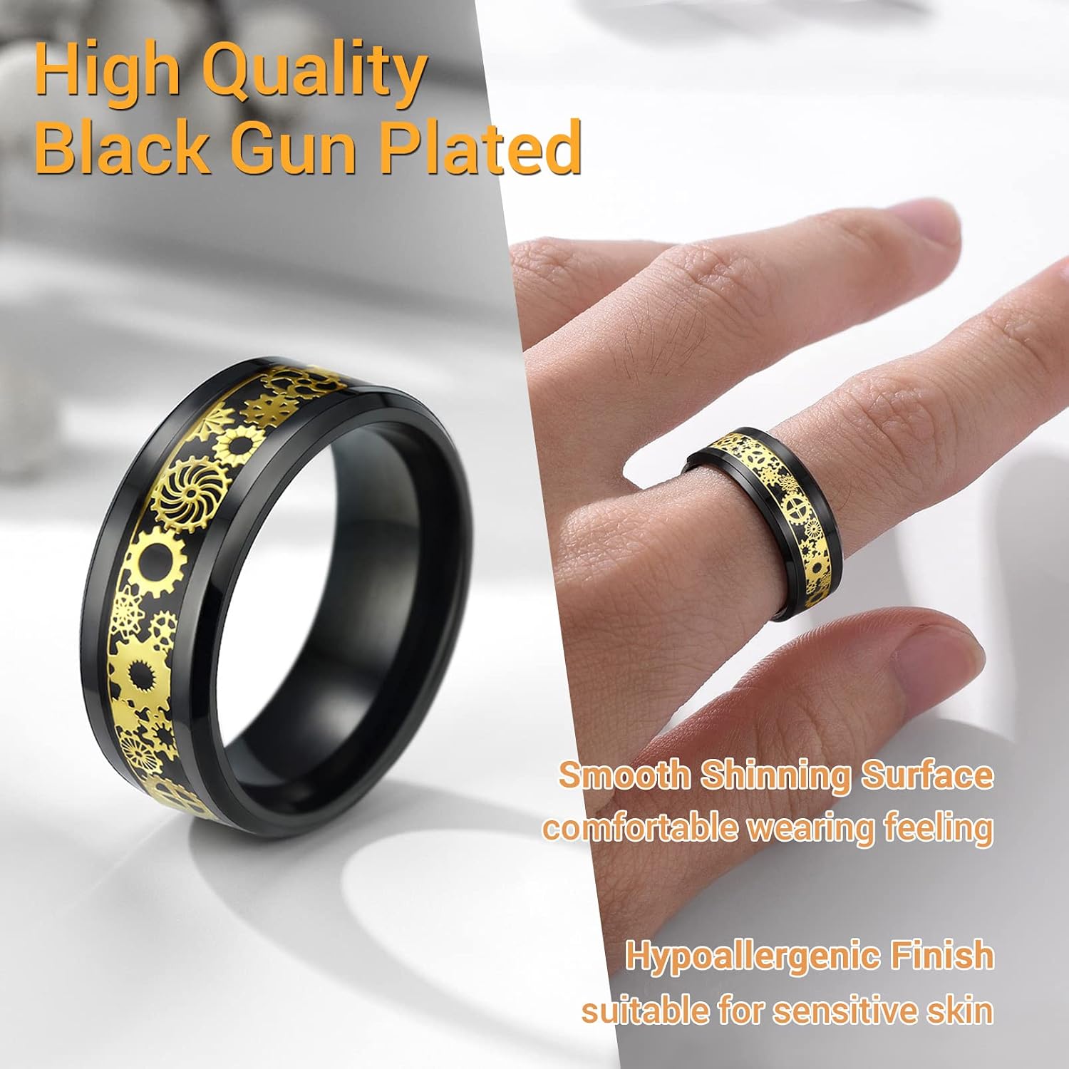 Thumbnail 3 de PROSTEEL Bague Homme 8mm Fibre de Carbone