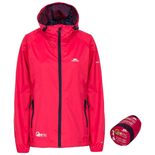 Thumbnail 4 de Trespass Womens Waterproof Packaway Jacket Qikpac Raspberry (Size 8)