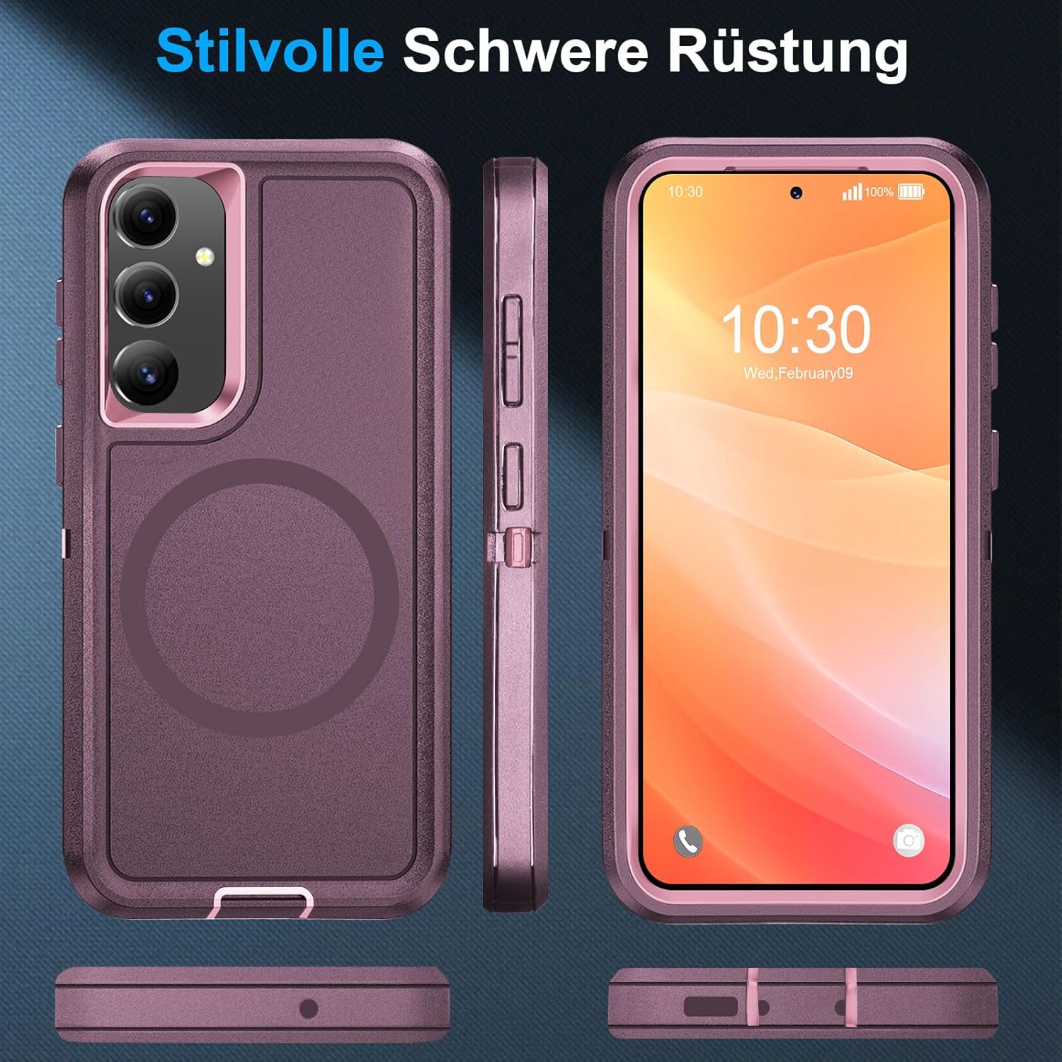 Thumbnail 5 de Giyer Handyhülle für Samsung Galaxy S24 Plus – 360° Stoßfestes Panzergehäuse mit Displayfolie (Lila)