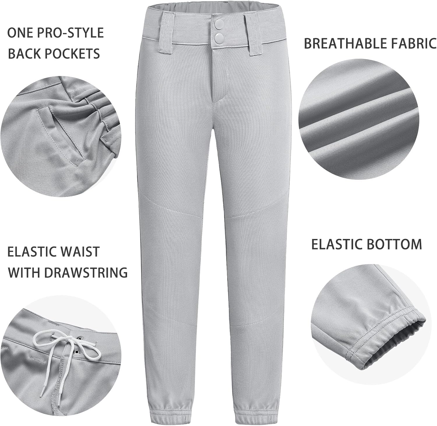 Thumbnail 4 de QBK Toddler Baseball & Softball Pants (2T–13Y) for T-Ball, Boys and Girls