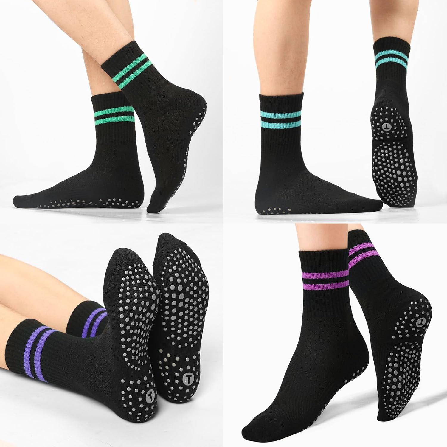 Thumbnail 4 de Toes Home Pilates Socks Non-Slip, 4 Pairs