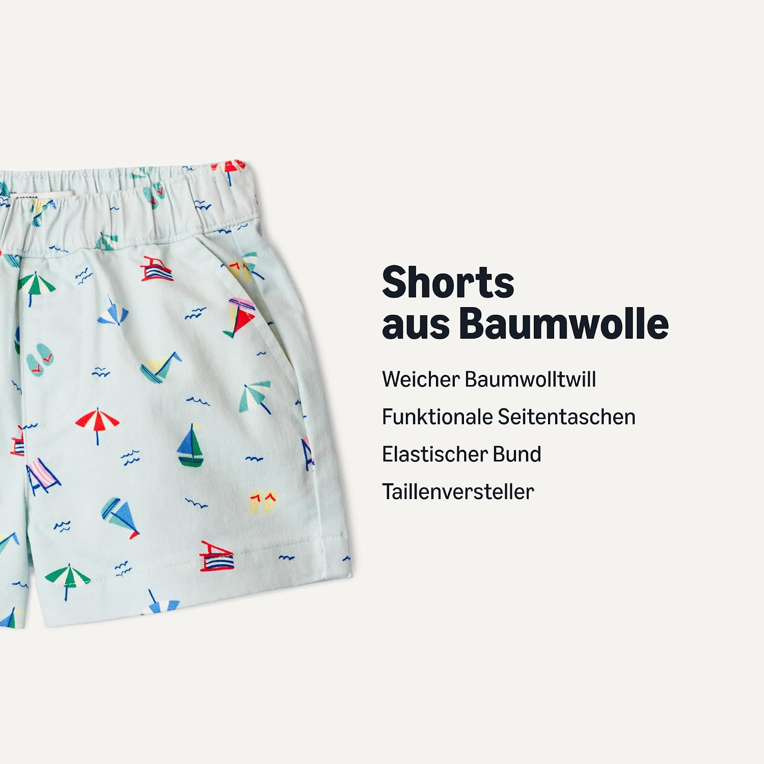 Detalle 2 de Amazon Essentials x Sofia Grainge Unisex Baby Baumwoll-Köper-Shorts zum Hineinschlüpfen