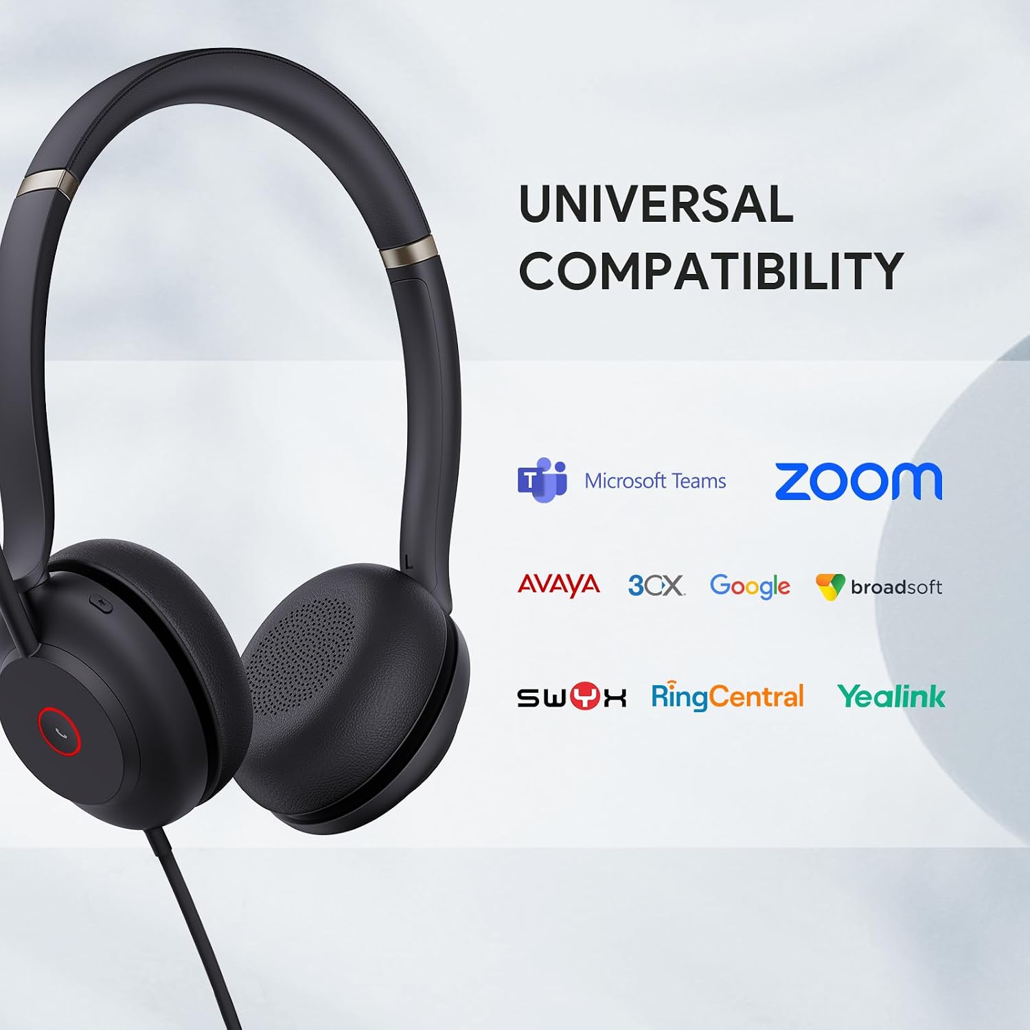 Thumbnail 4 de Yealink UH37 Teams USB Headset with Dual Mics and USB-C/A