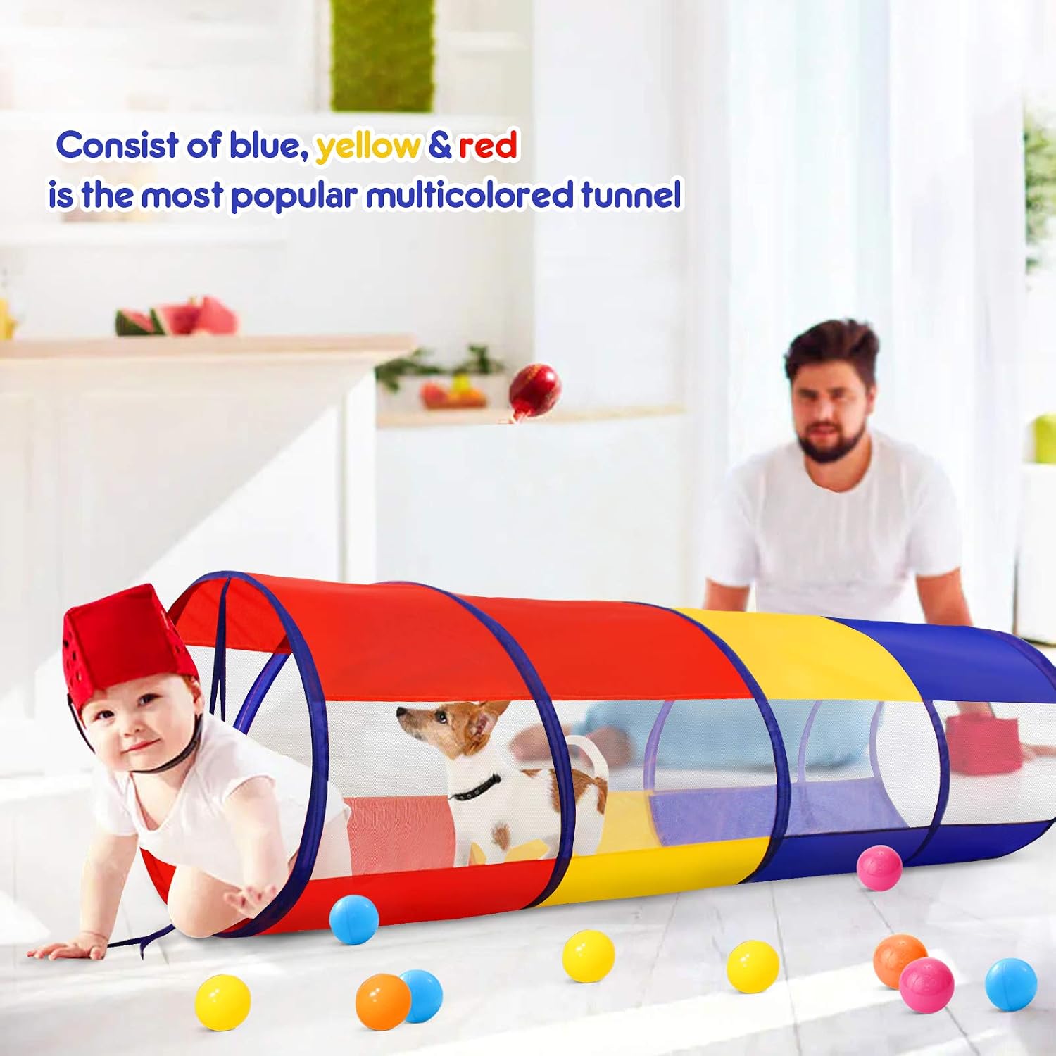Detalle de Kids Play Tunnel Pop-Up Crawl 1.5m for Toddlers