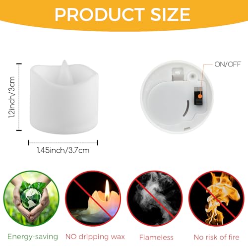 Detalle de CNMTCCO Bougies LED Flamme Vacillante Lumière — lot de 24 bougies électriques sans flamme