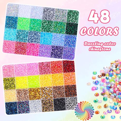 Thumbnail 6 de JOLCEEY 52000pcs Nail Art Rhinestones 3mm Bedazzling Kit – Flat Back Gems for Nails and Crafts