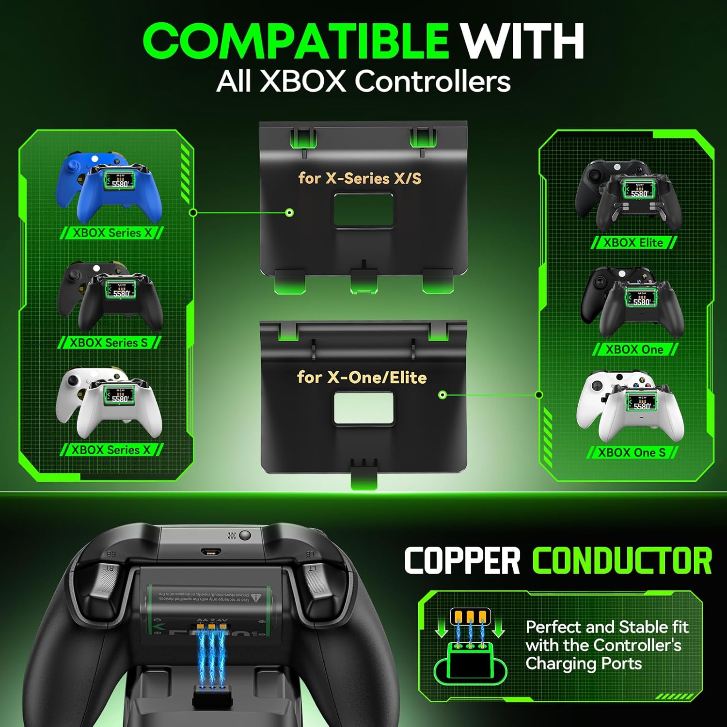 Thumbnail 1 de OIVO Controller Charging Dock with 4 x 5580mWh Rechargeable Battery Packs for Xbox One/Xbox Series X/S