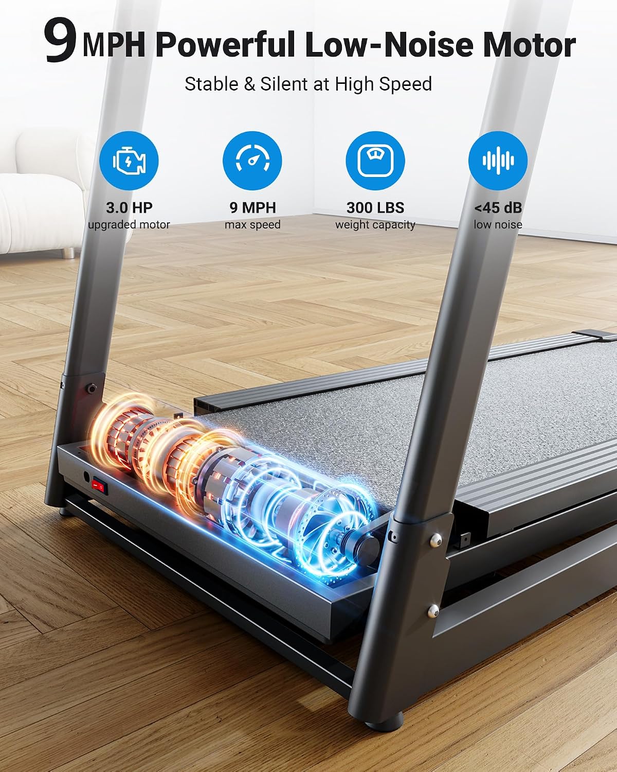 Detalle de THERUN Treadmill 3.0 HP