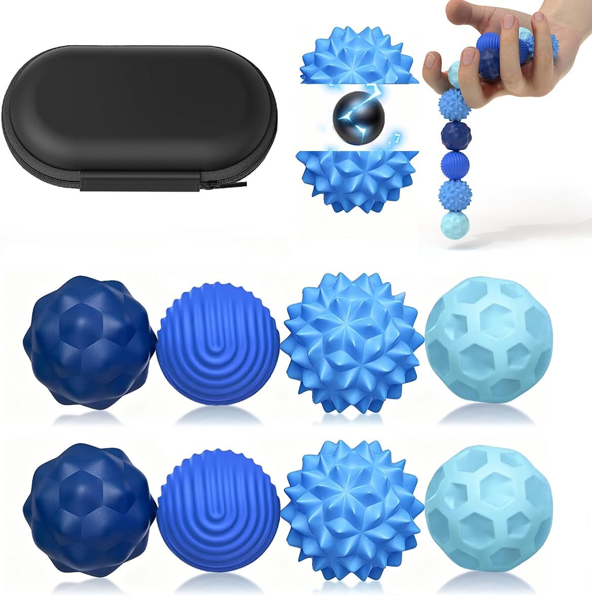 Detalle de 8-teilige Magnet-Fidget-Bälle aus Silikon (8 Stück) – ruhiges Anti-Stress-Spielzeug mit Magnetkern