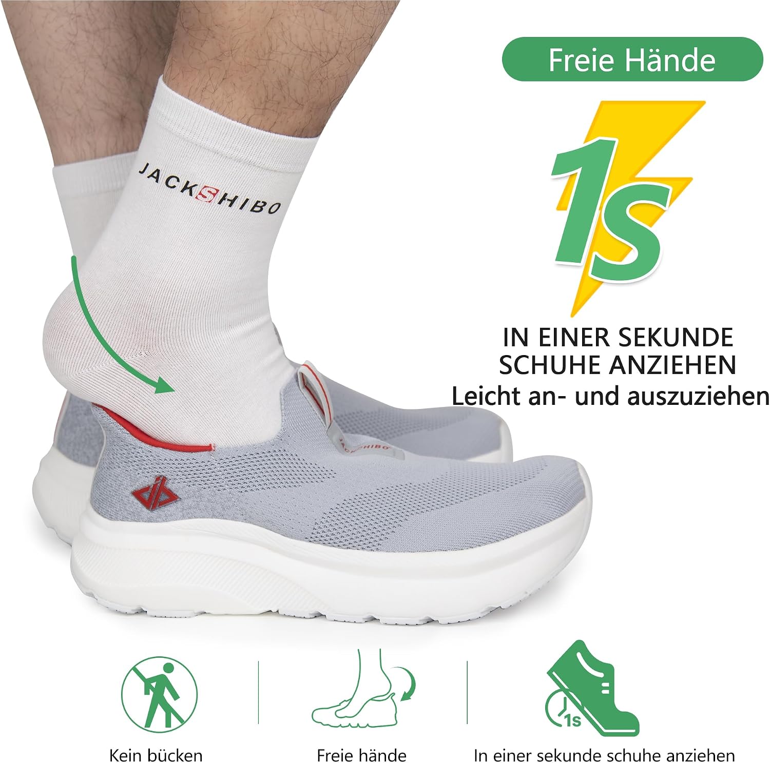 Detalle 2 de JACKSHIBO Slip on Herren Sneakers