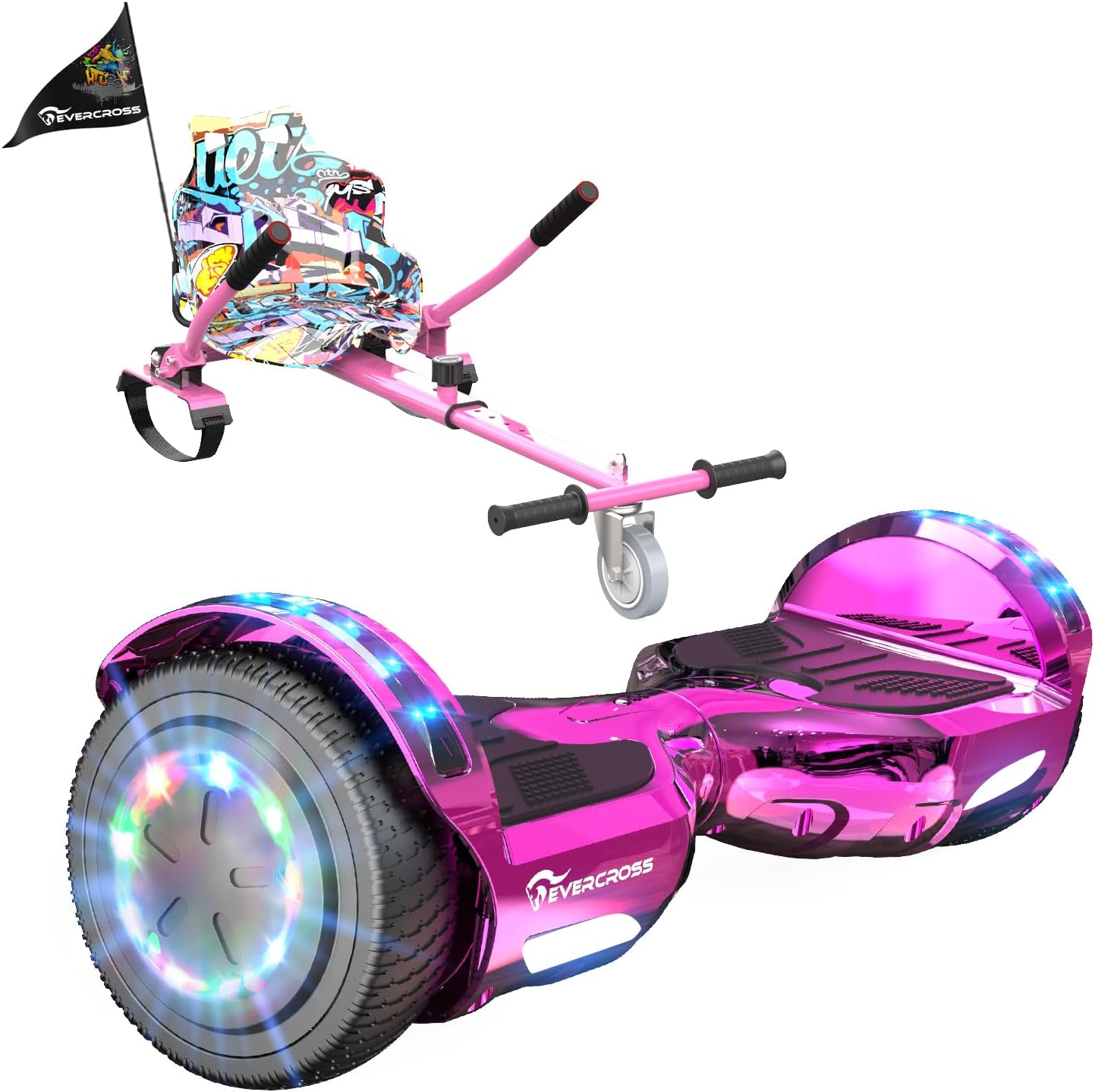 Thumbnail 6 de EVERCROSS Hover Board Kids with Hoverkart Seat Bundle (6.5") – Self-Balancing, Bluetooth Lights, Safe for All Riders