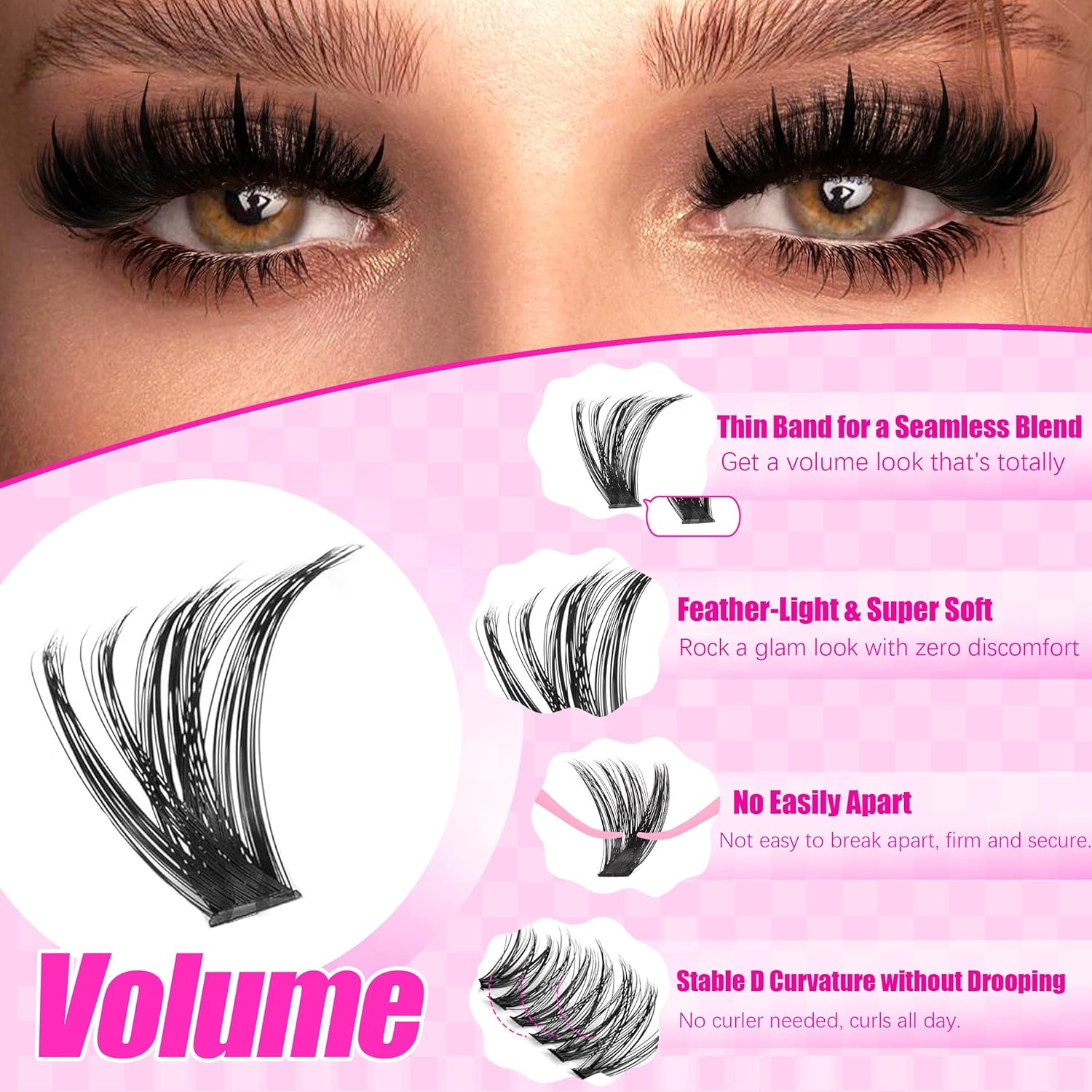 Thumbnail 3 de YIDUO Lash Clusters Kit with Spikes and Bottom Lashes Extensions