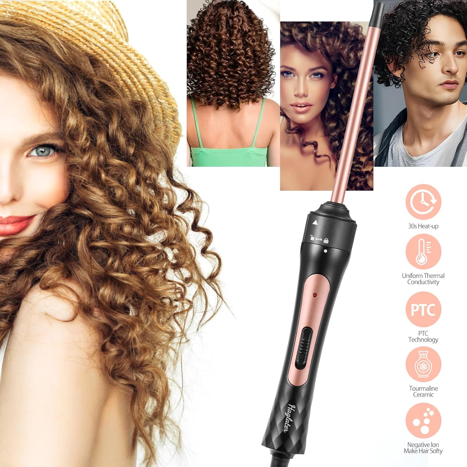 Thumbnail 1 de Lockenstab Kleine Locken – Haglater Mini Lockenstäbe 9 mm mit 2 Temperaturen (180/210 °C)