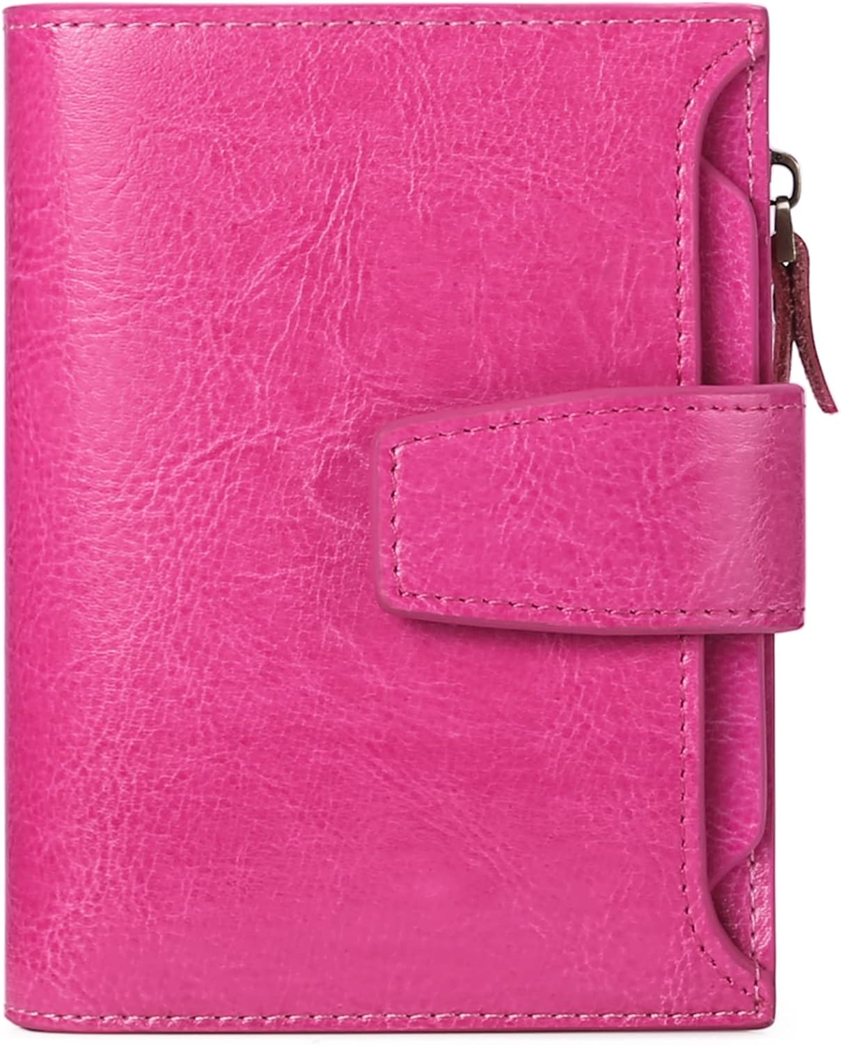 Thumbnail 1 de SENDEFN Women's RFID Blocking Leather Small Compact Bi-fold Wallet with Zipper Pocket