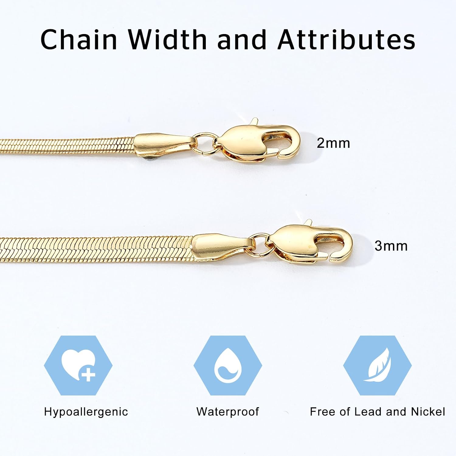 Thumbnail 3 de Esmoly Schlangen Kette 2/3mm Silber