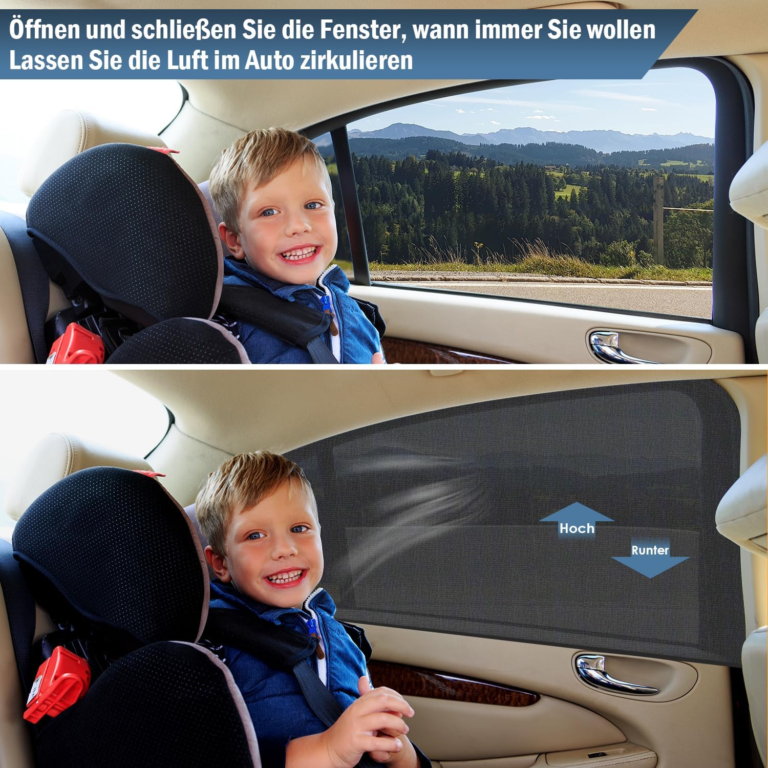 Thumbnail 5 de Asstikoo Sonnenschutz Auto für Baby und Kinder – UV-Schutz Seitenfenster Netz, 2 Stück