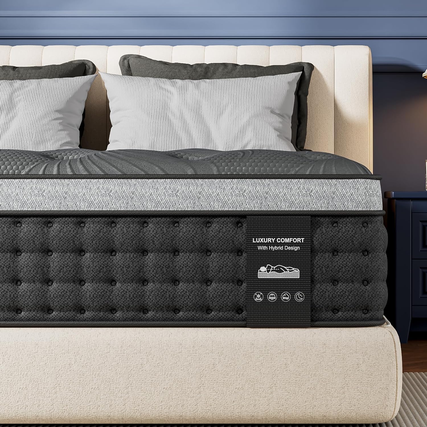 REGOSS RG12M-14 Queen-Firm-1 14-Inch Firm Hybrid Queen Mattress