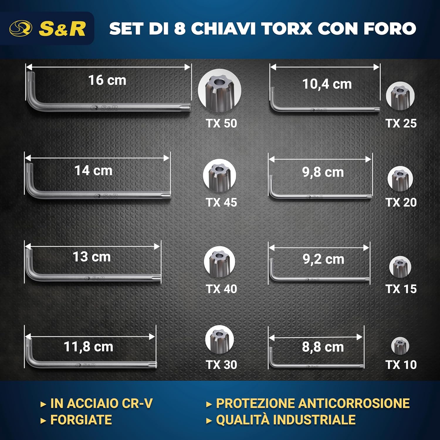Detalle 2 de S&R Chiavi Torx TX10‑TX50 per bici e auto