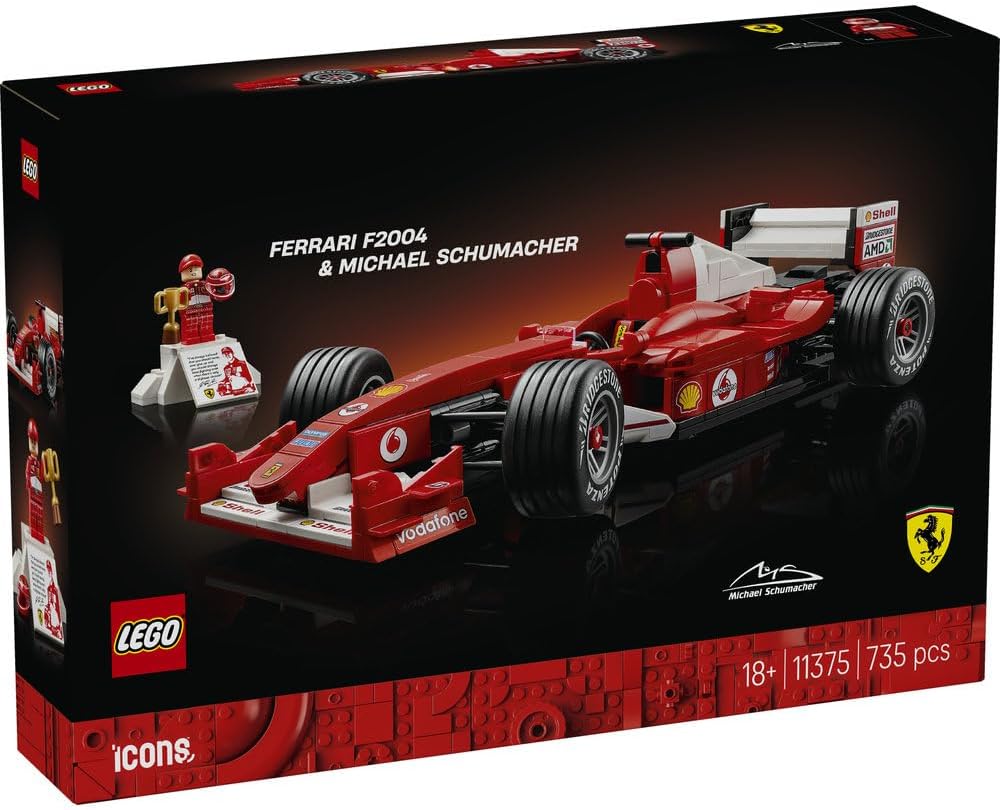 Detalle 2 de レゴ アイコン Ferrari F2004 & ミハエル・シューマッハ 11375 F1モデルカー 735ピース