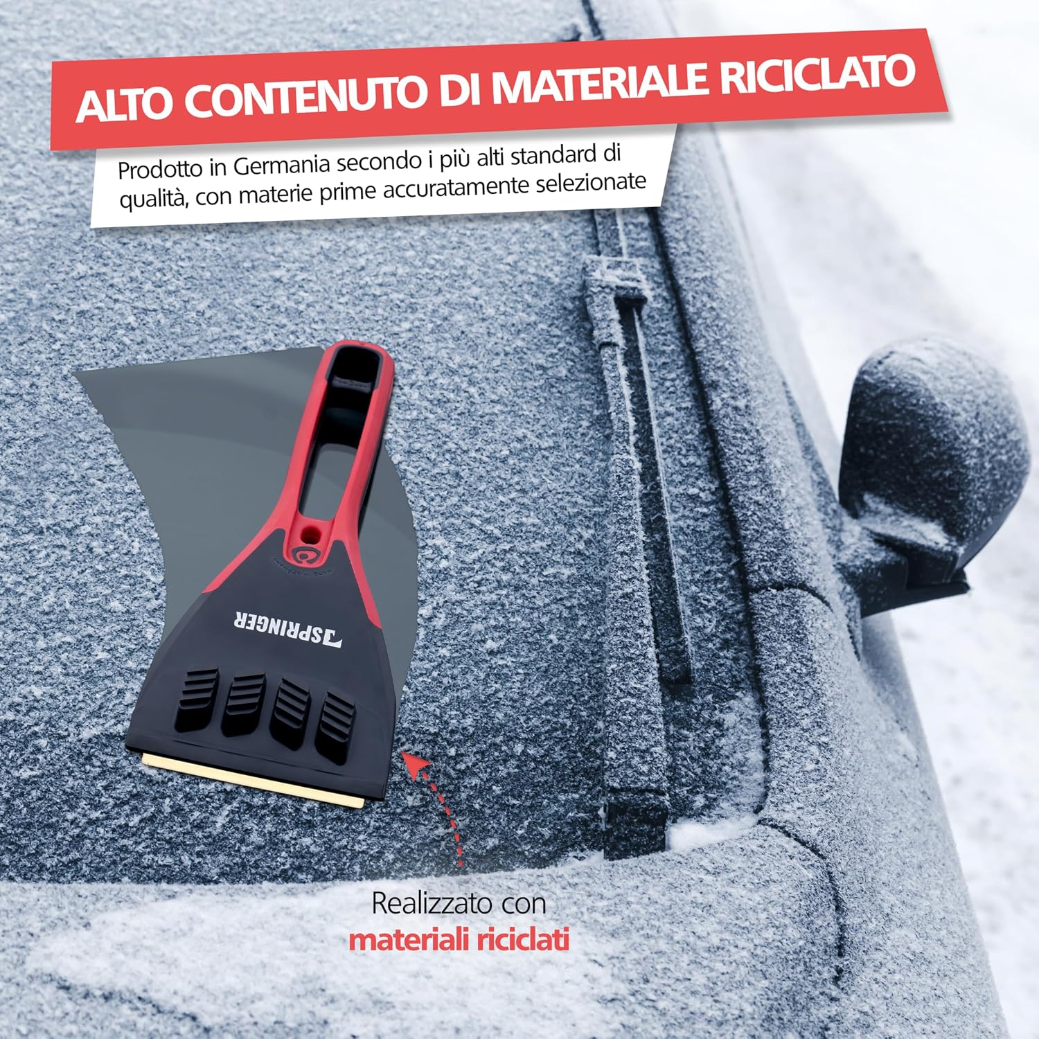 Detalle 2 de SPRINGER ZX2000 raschietti per il ghiaccio con lama in ottone e funzione di spianatura, made in Germany