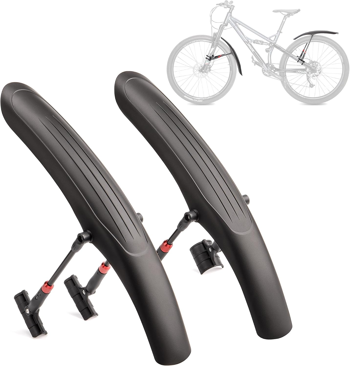 Detalle de Kadacha universele spatbordset voor fiets, 24-29 inch, PVC en snel demonteerbaar