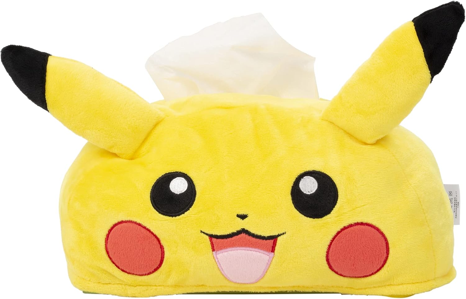 Detalle de MORIPiLO ポケモン ピカチュウ フェイス型ティッシュケース マイクロファイバー イエロー